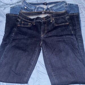 GAP Women's Dark and Light Blue Skinny Jeans